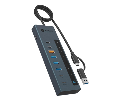 Hub USB ICY BOX combo 9w1 10xUSB PD 100W IB-HUB1743-CPD